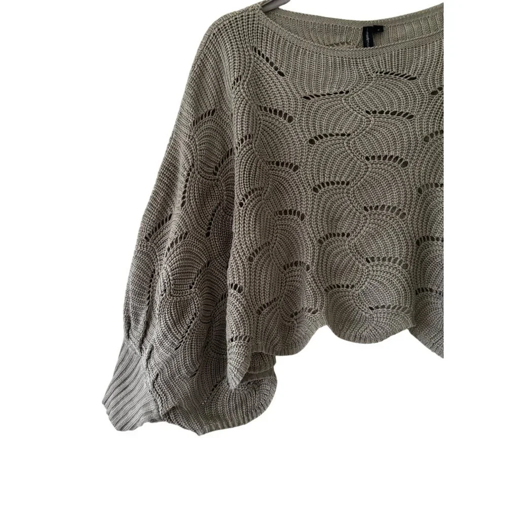 Anthropologie Moon Madison Green Scalloped Knit Flowy Sweater - Picture 9 of 13